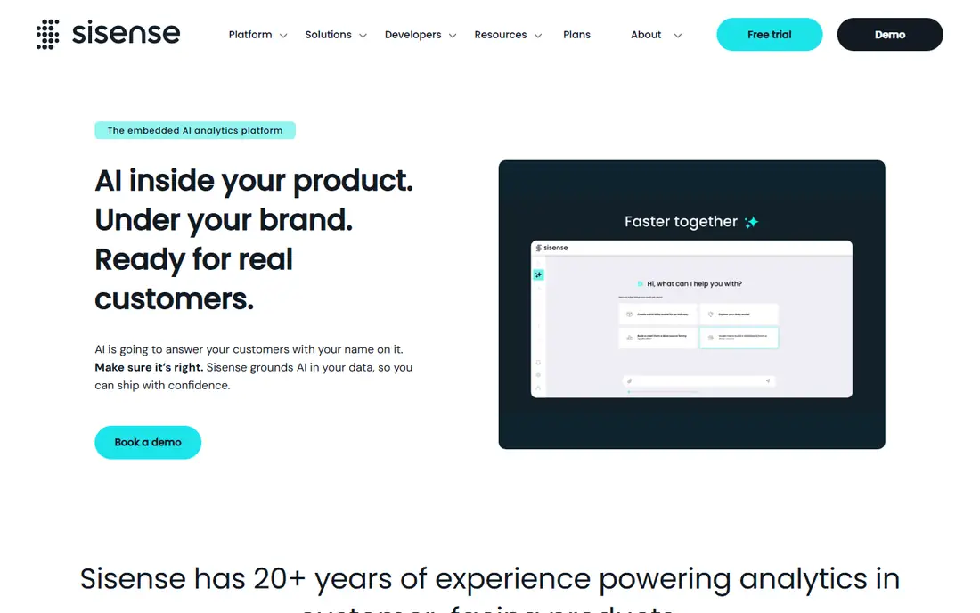 Sisense homepage