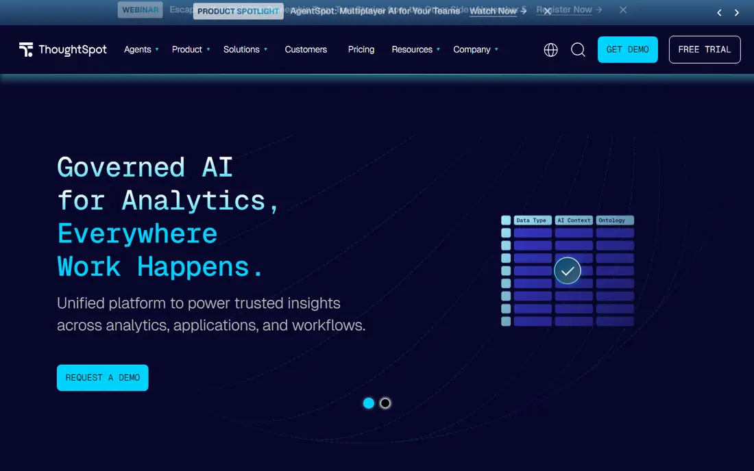ThoughtSpot homepage