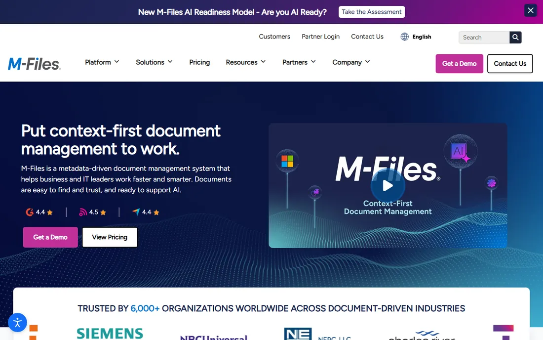 M-Files homepage