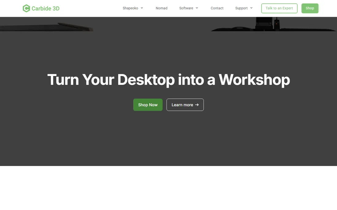 Carbide Create homepage