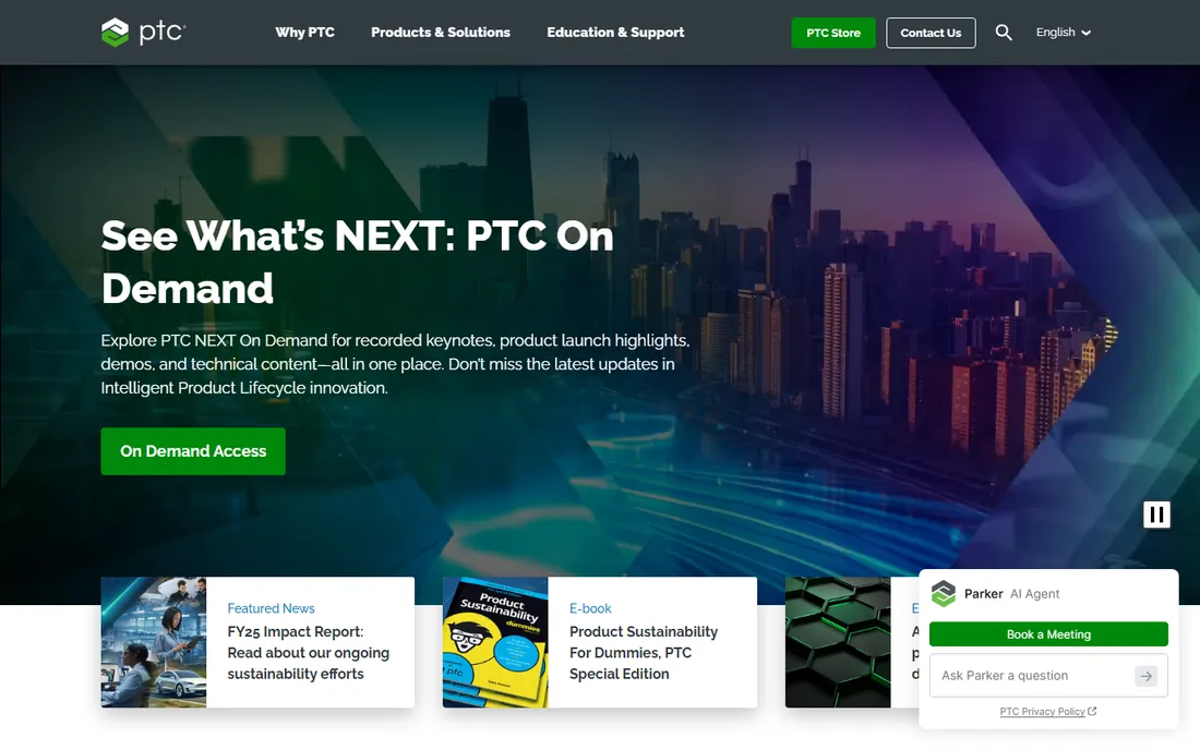 PTC Creo homepage