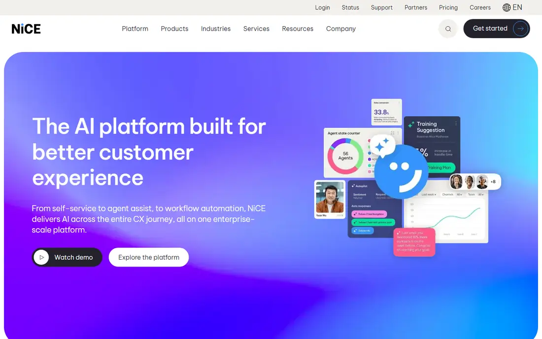 NICE CXone homepage