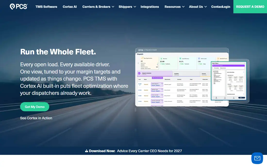 PCS TMS homepage