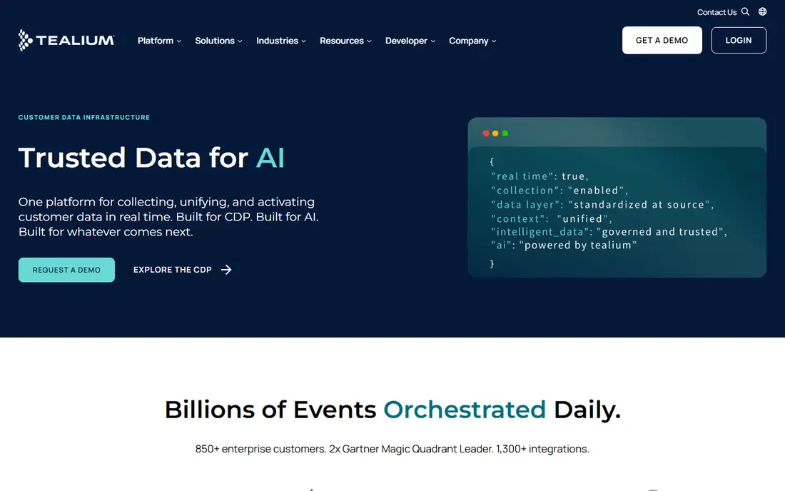 Tealium homepage