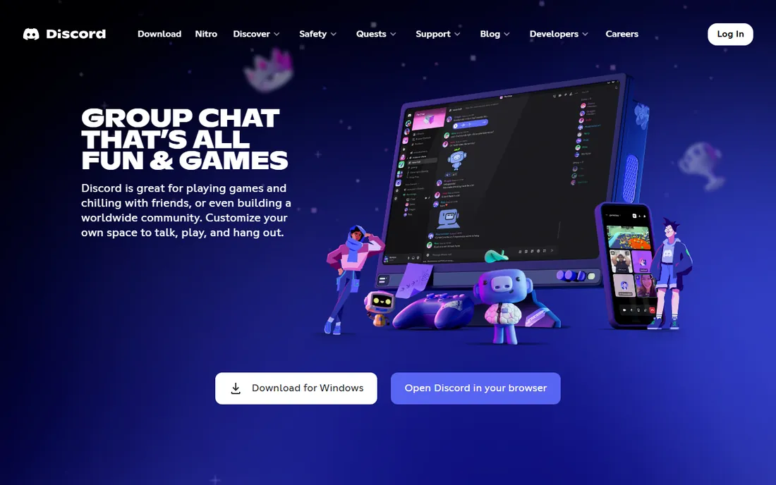 Discord homepage