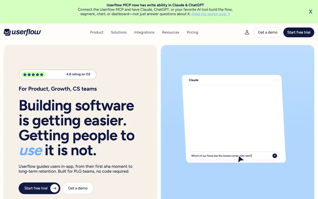 Userflow homepage