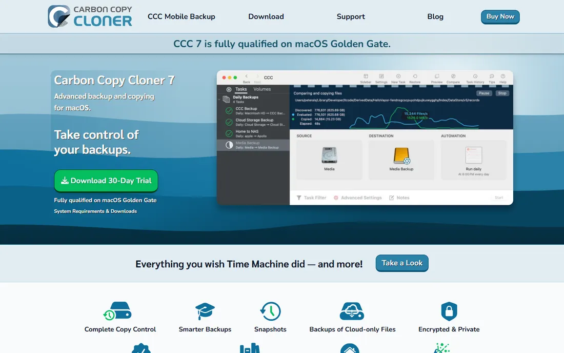 Carbon Copy Cloner homepage