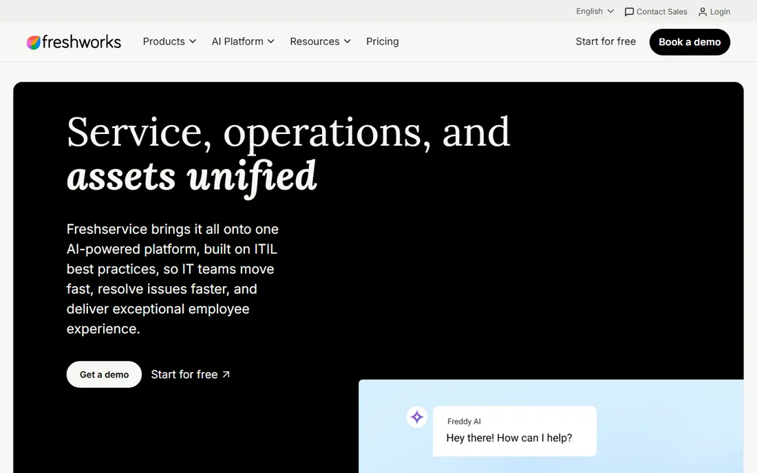 Freshservice homepage