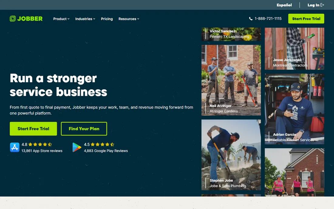 Jobber homepage