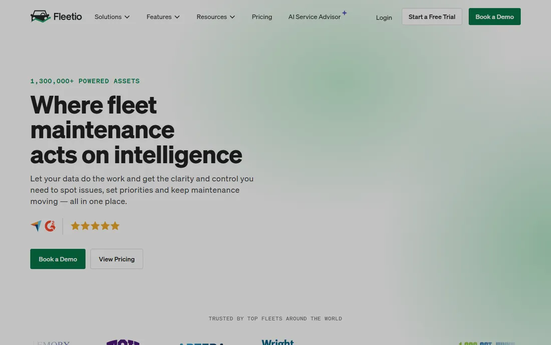 Fleetio homepage