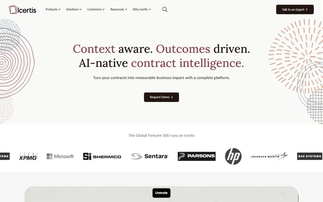 Icertis homepage