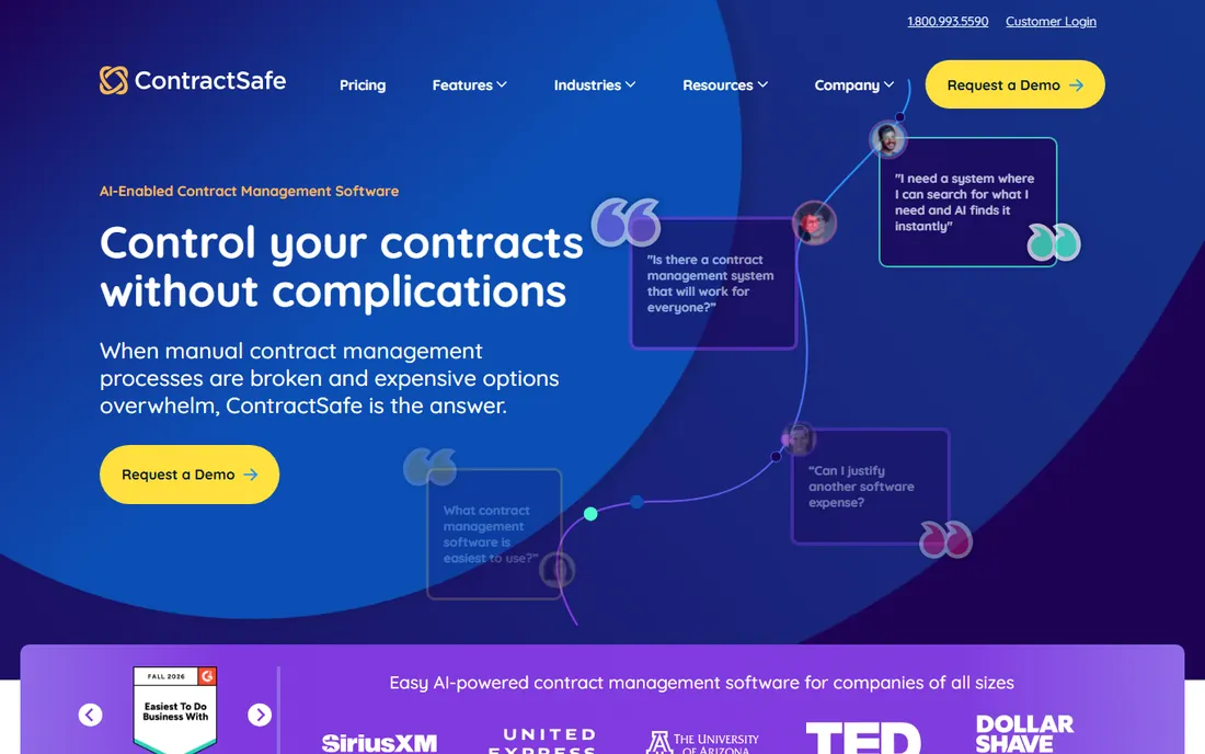 ContractSafe homepage