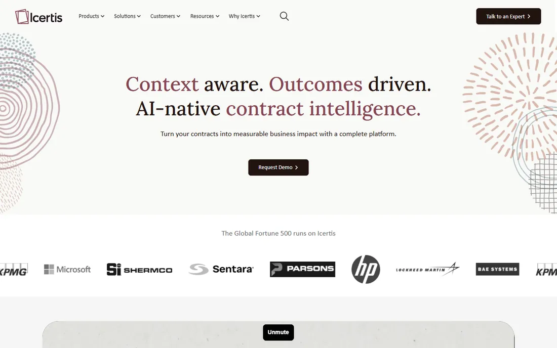Icertis homepage