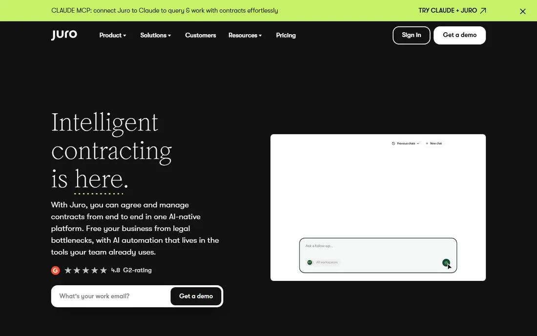 Juro homepage