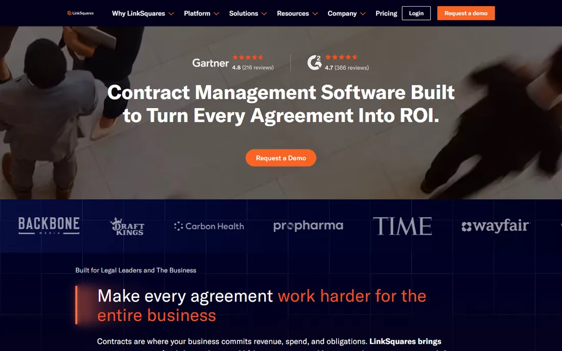 LinkSquares homepage