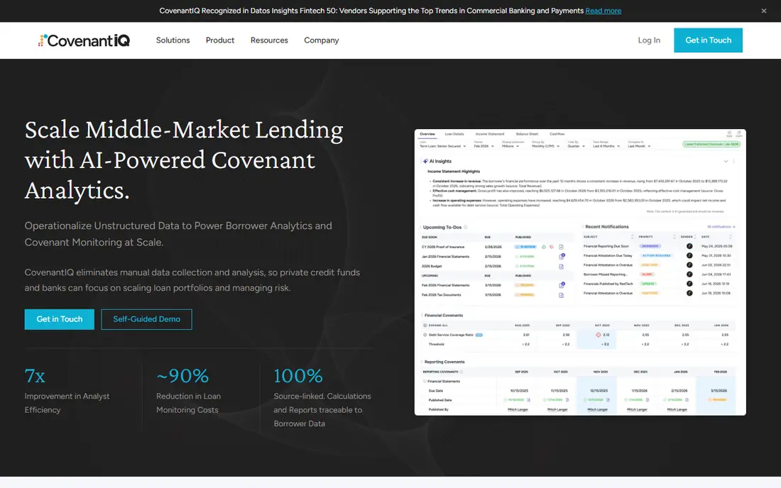 CovenantIQ homepage