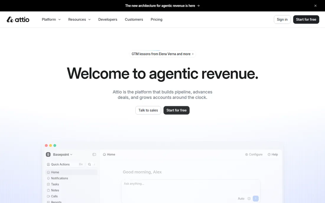 Attio homepage