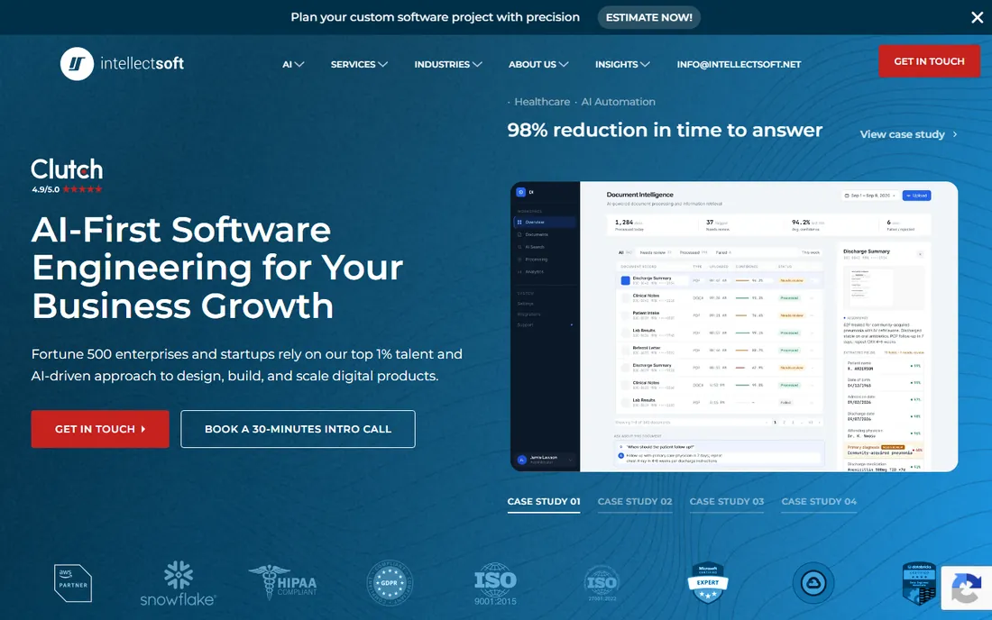 Intellectsoft homepage