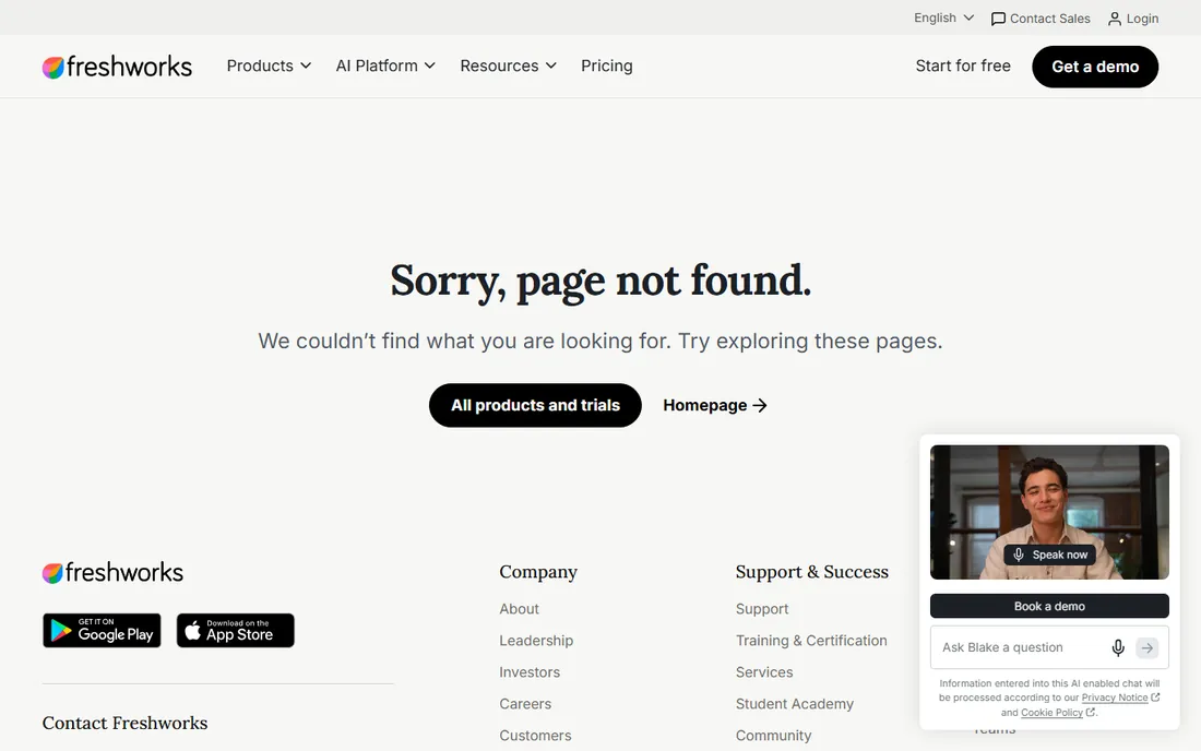 Freshsales homepage