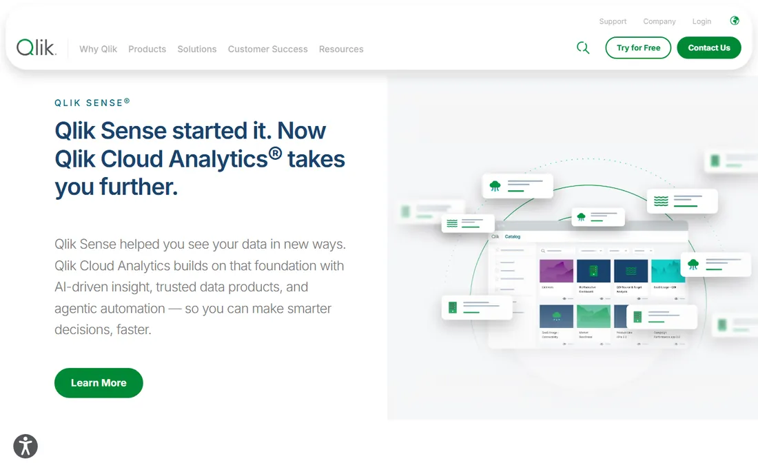 Qlik Sense homepage
