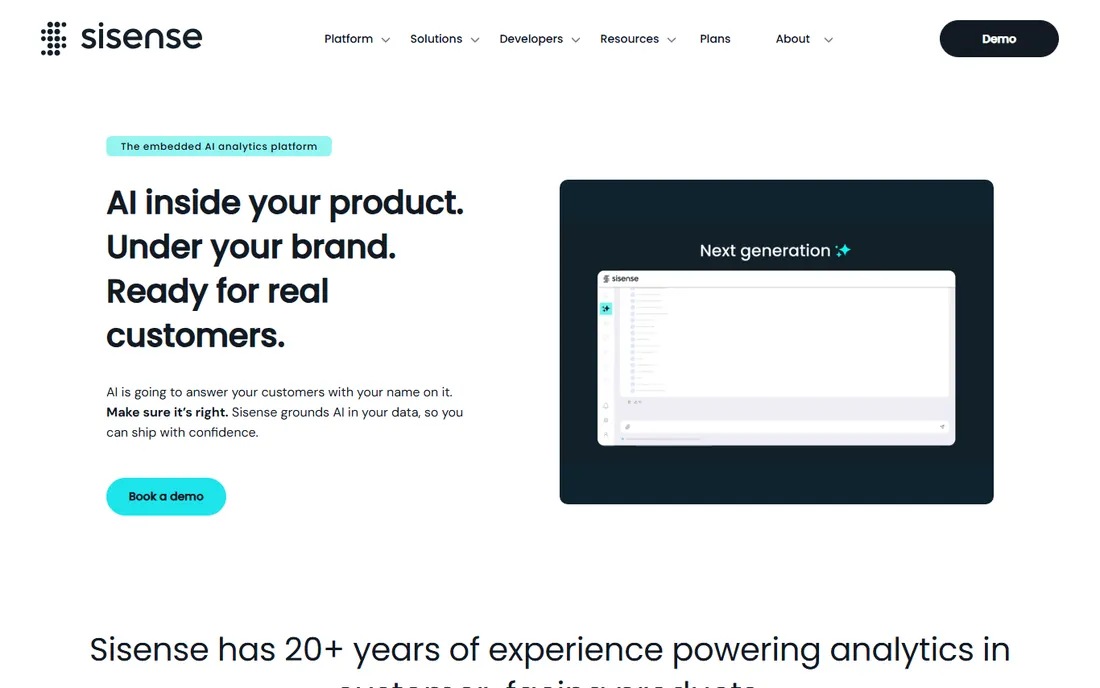 Sisense homepage