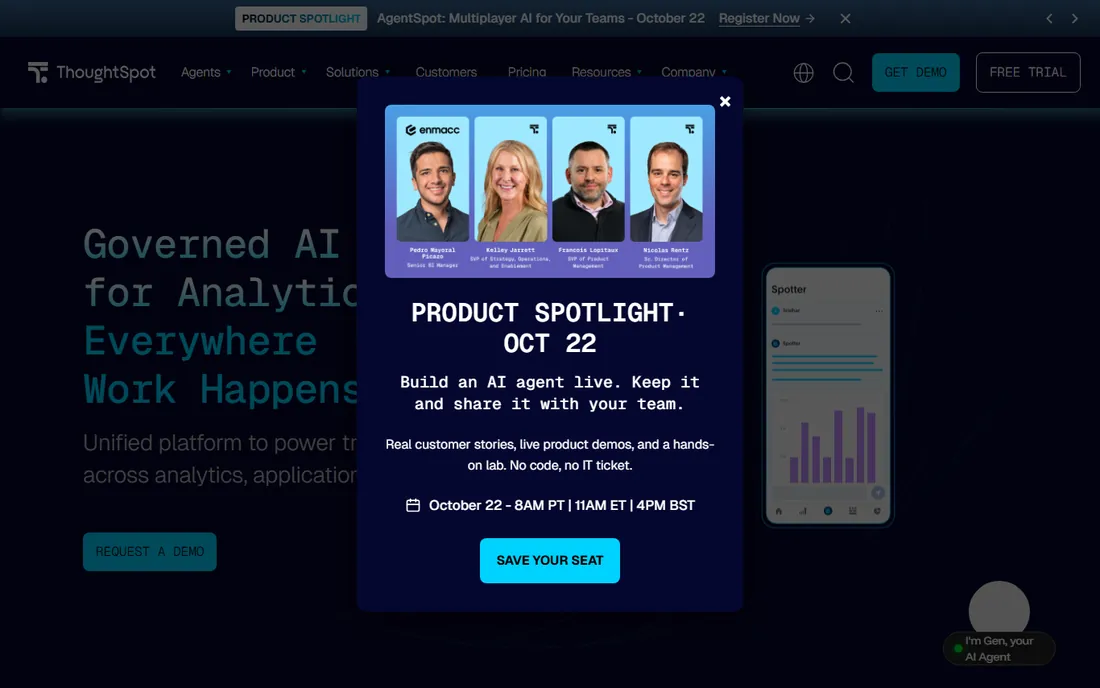 ThoughtSpot homepage