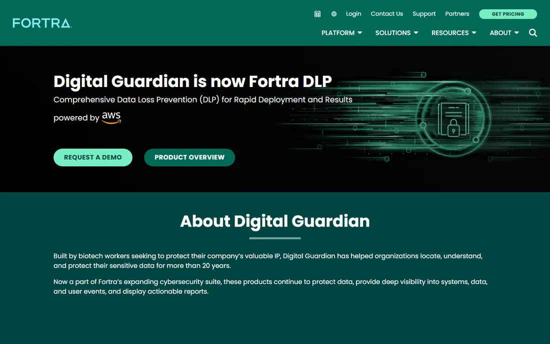 Digital Guardian homepage