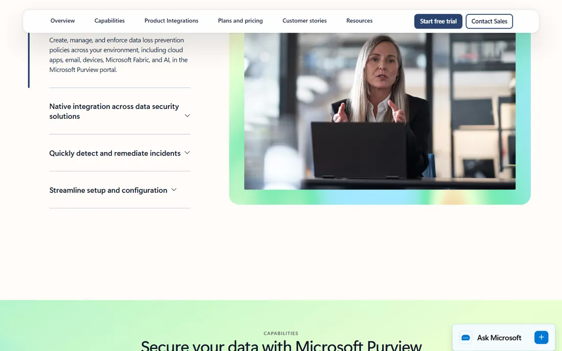 Microsoft Purview DLP homepage