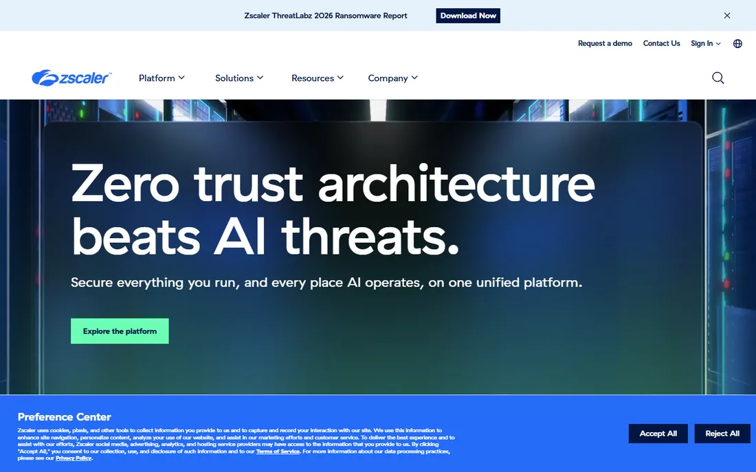 Zscaler homepage