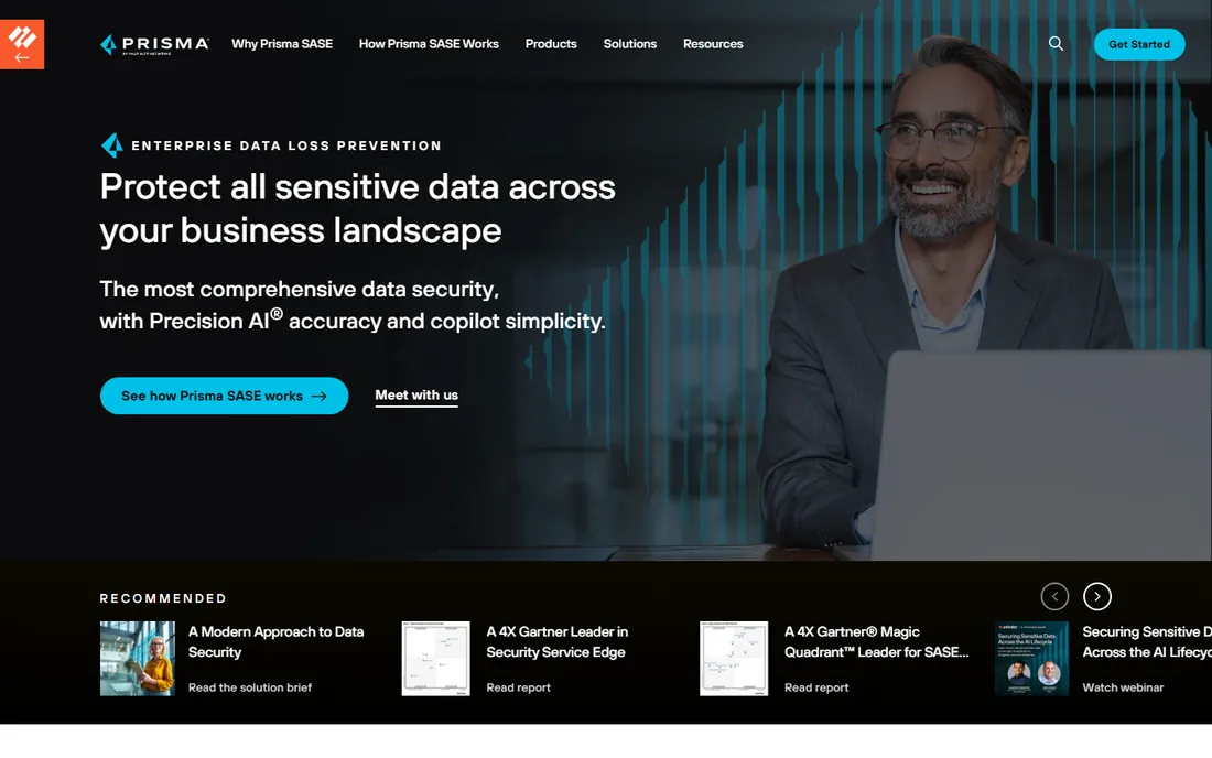 Palo Alto Networks Enterprise DLP homepage