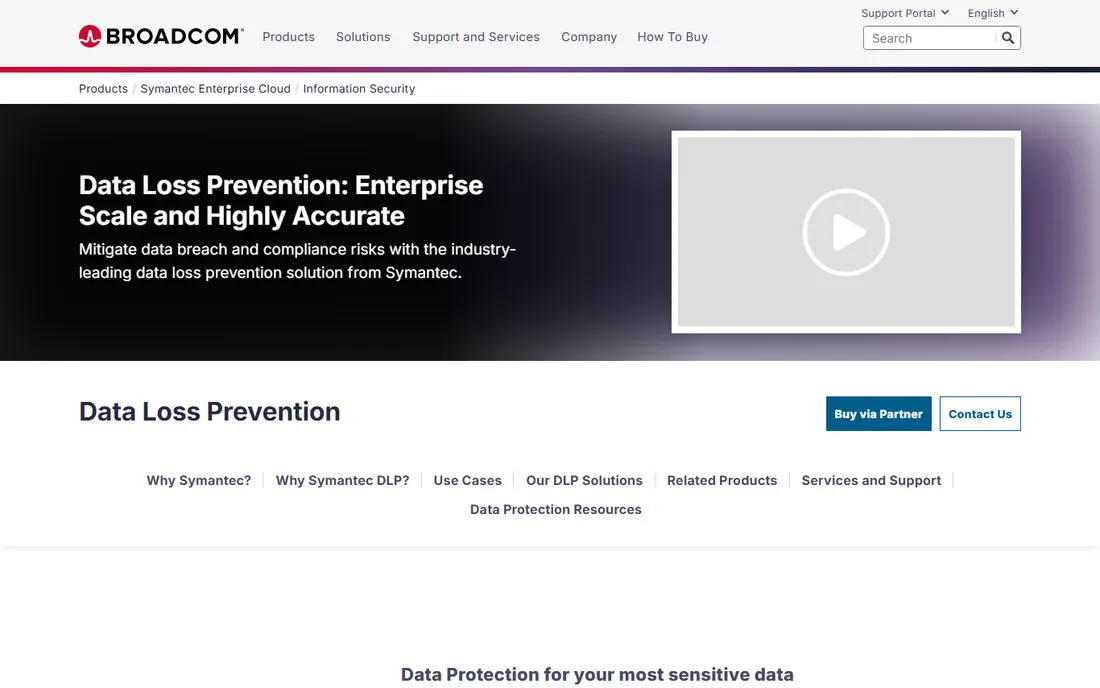 Symantec DLP (Broadcom) homepage