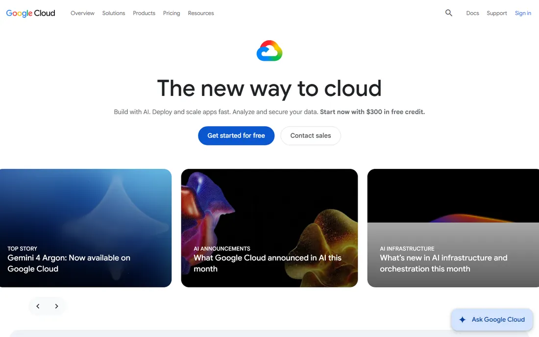 Google Cloud Spanner homepage