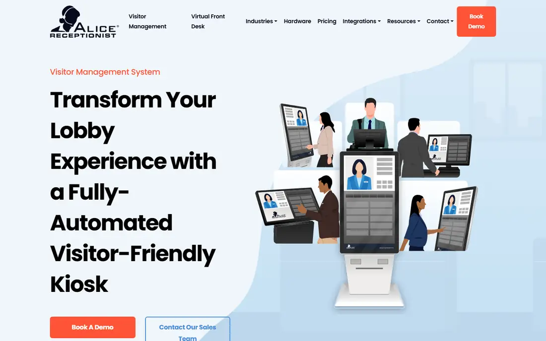 ALICE Receptionist homepage