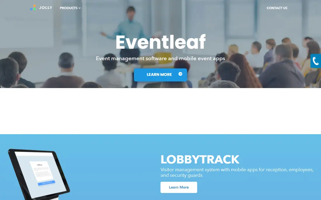 Lobby Track homepage