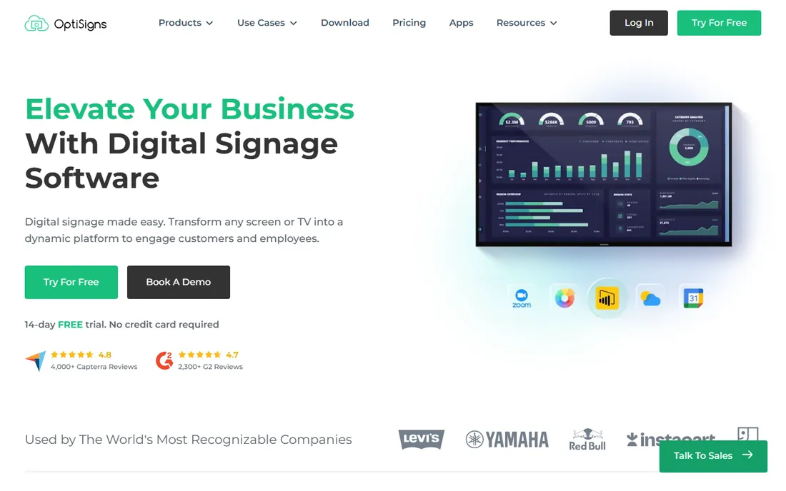 OptiSigns homepage