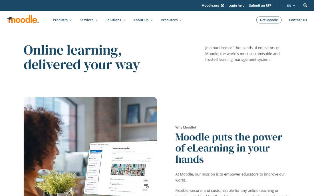 Moodle homepage