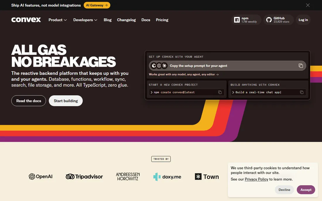 Convex homepage