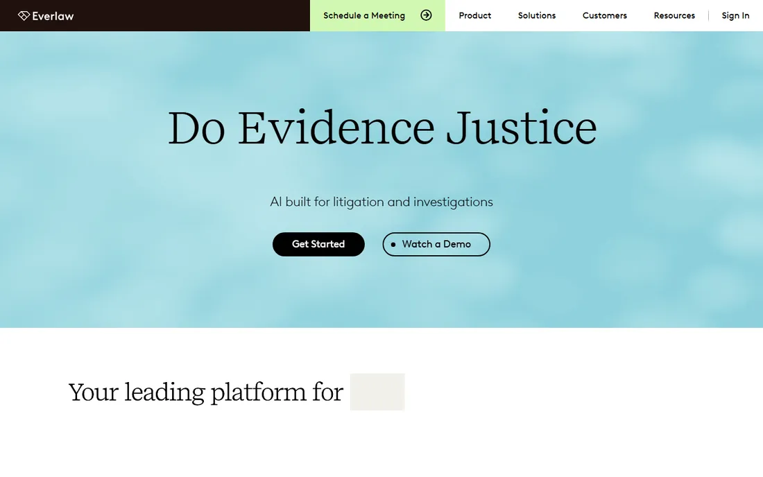 Everlaw homepage