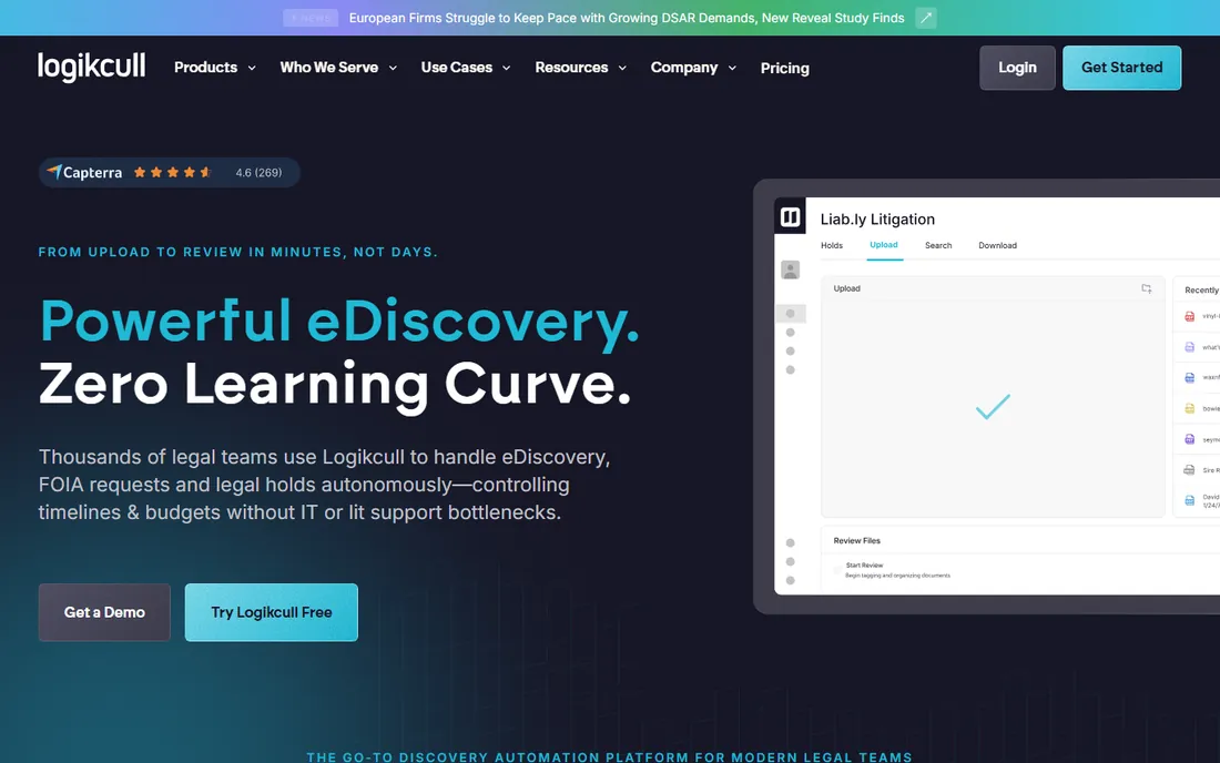 Logikcull homepage
