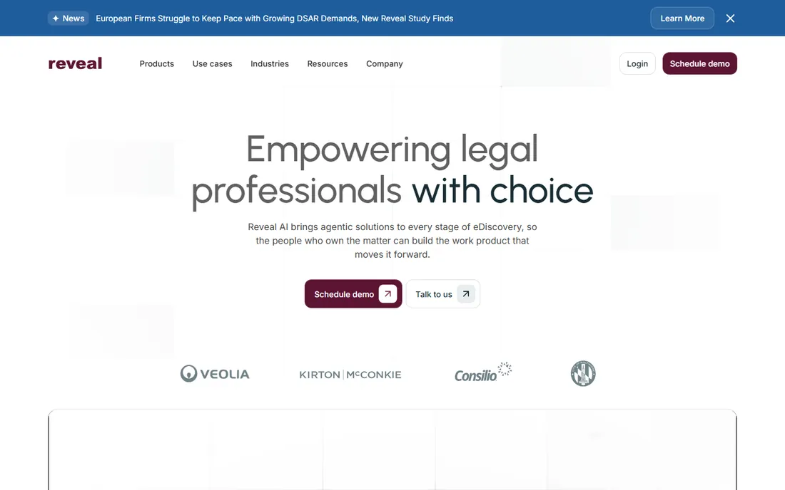 Reveal homepage