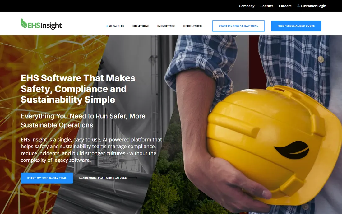 EHS Insight homepage
