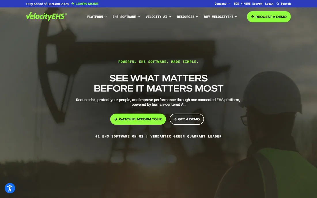 VelocityEHS homepage