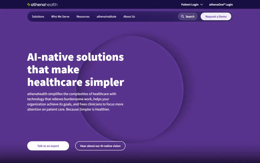 athenahealth (athenaOne) homepage