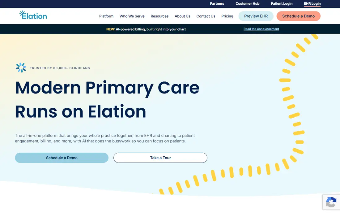 Elation Health homepage