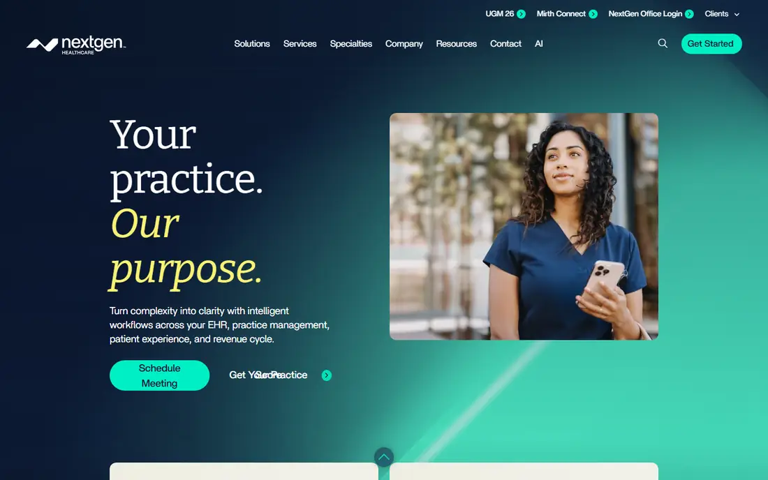 NextGen Healthcare homepage