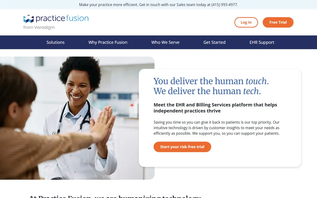 Practice Fusion homepage
