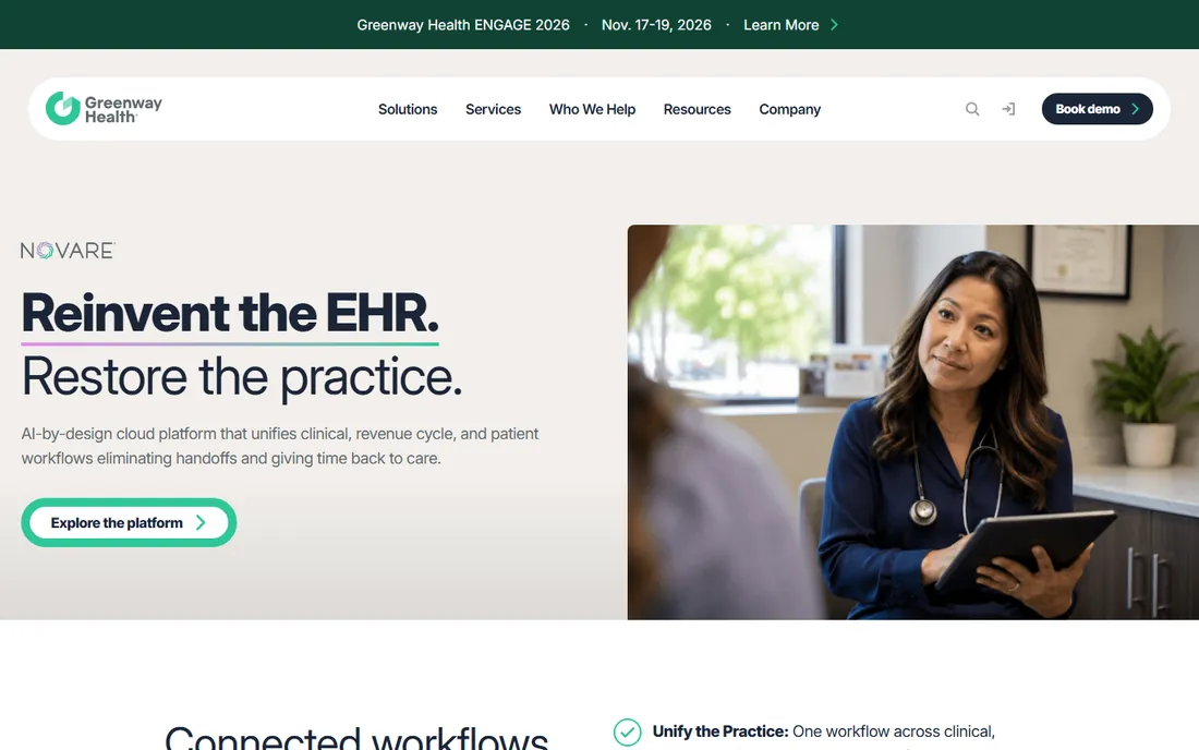 Greenway Health homepage