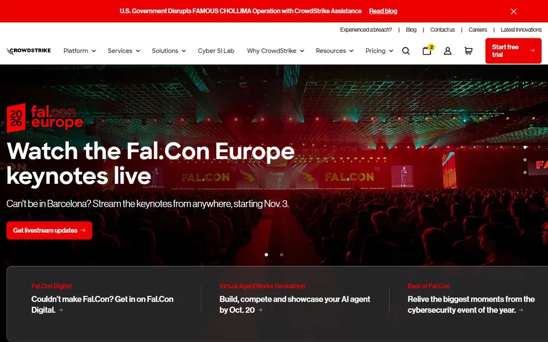 CrowdStrike Falcon homepage