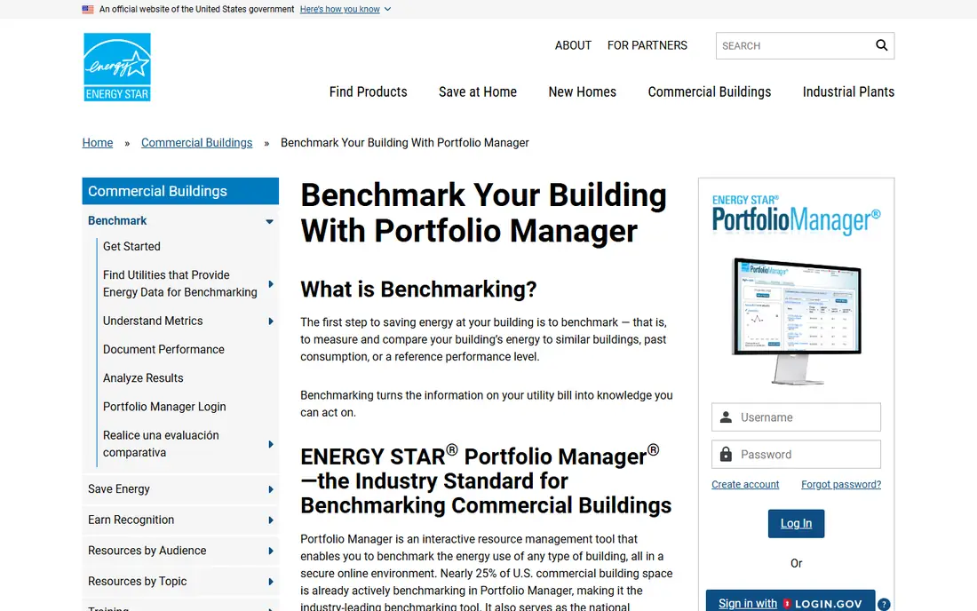 ENERGY STAR Portfolio Manager homepage