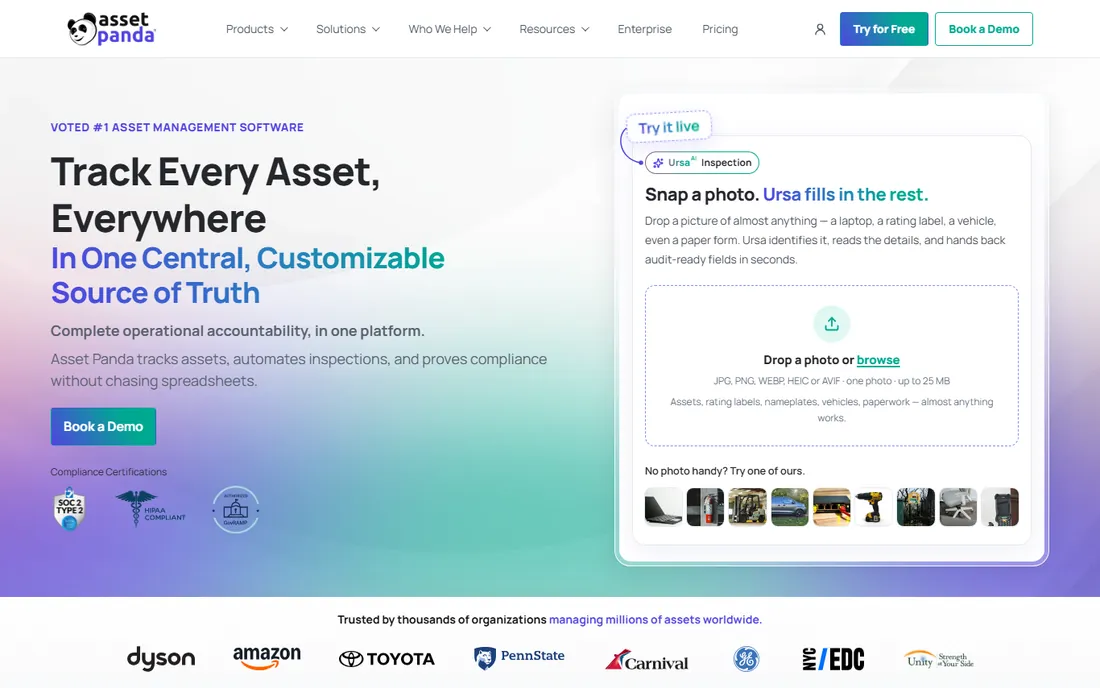 Asset Panda homepage